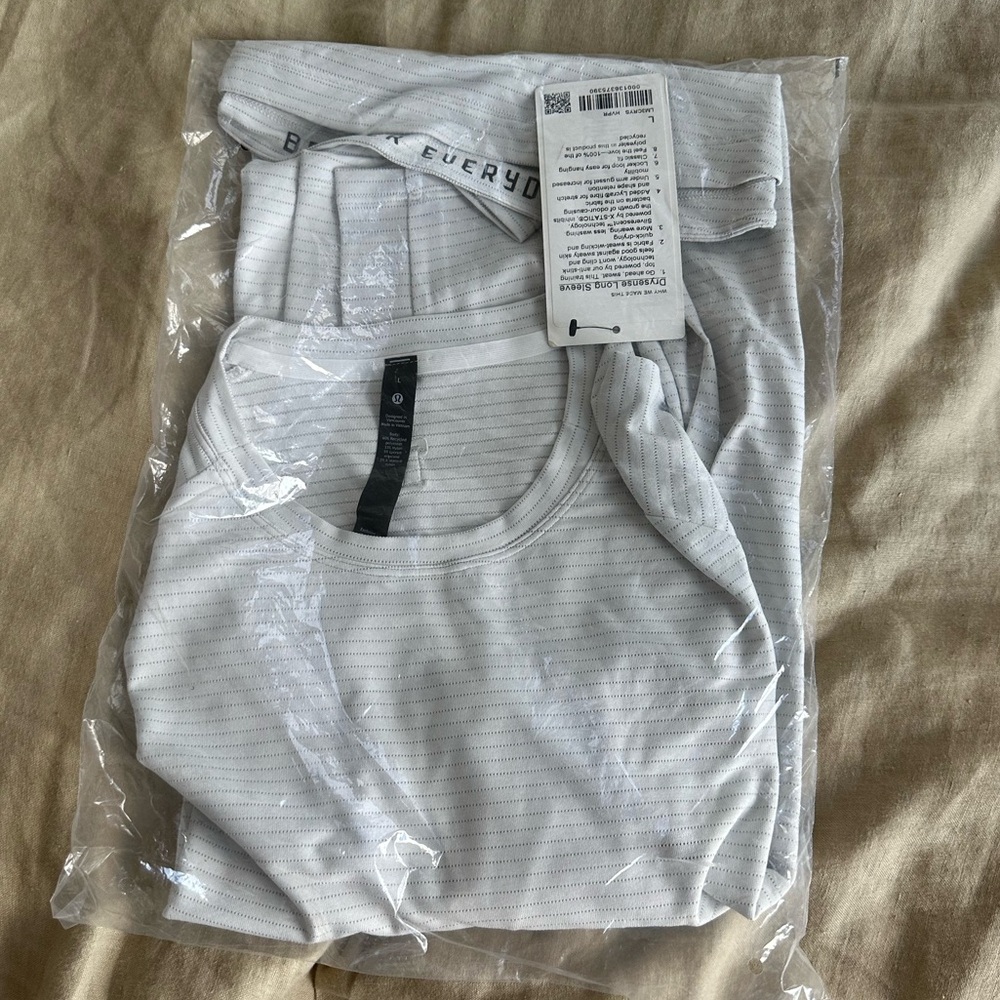 NWT lululemon dry sense long sleeve shirt vapor mens sz L